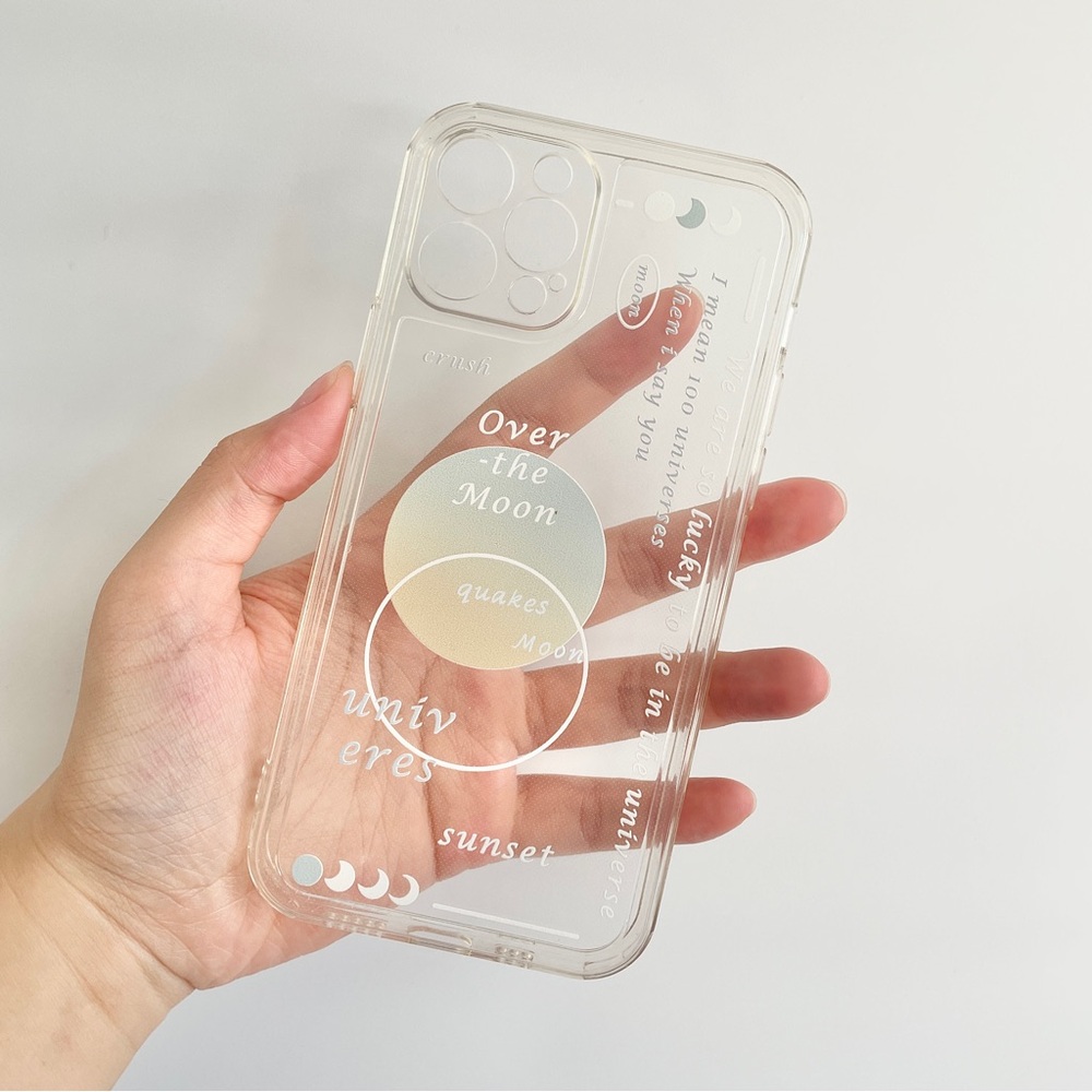 iPhone 12 Pro Case with Clear Moon Print